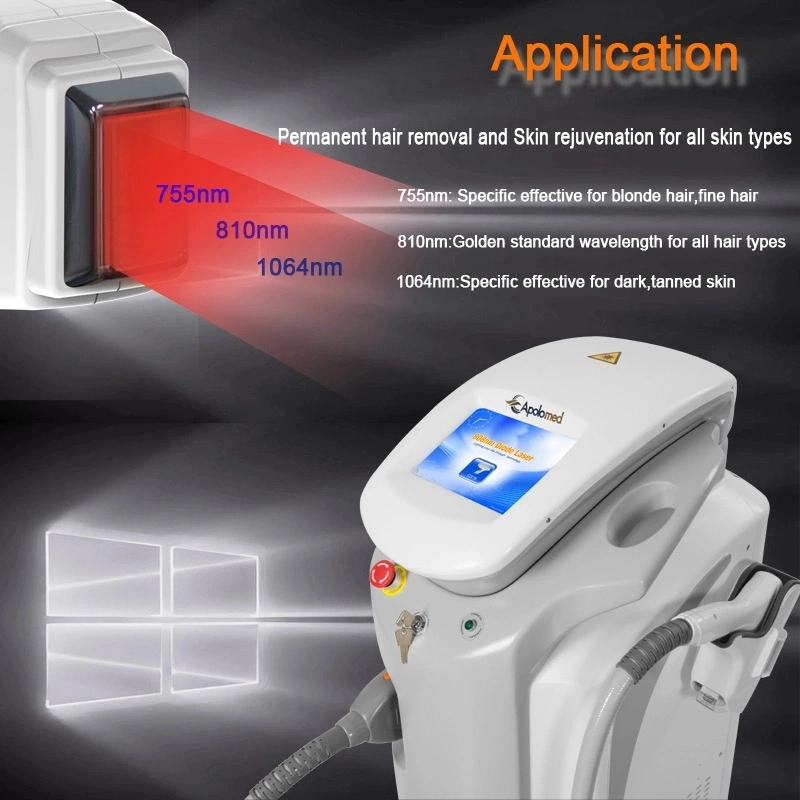 Apolomed Vertical 808nm Machine Beauty Equipment Hair Removal Diode Laser